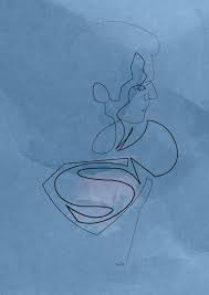 One Line Superman Simple Idea That Is Extremely Hard To Imitate Absolutely Beautiful Minimalist Art Print Line Art Drawings Line Drawing