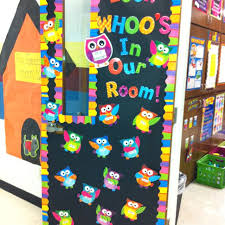 Laminate each of these classroom decoration resources to use year after year. My Classroom Door With Ctp S Playful Patterns Boarder Cute Owl Themed Room Using Trend Owl Stars Adorabl Owl Classroom Door Owl Theme Classroom Owl Classroom