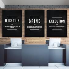3 Pieces Grind Hustle Execution Wall Art Canvas Prints Office Decor Motivational Modern Art Entrepreneur Motivation Noun Verb In 2020 Motivational Wall Art Wall Art Canvas Prints Office Wall Design
