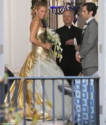 Ryan reynolds has a hilarious solution for his daughter's 'baby shark' obsession. First Look Blushing Bride Blake Lively Unveils Stunning Gold Wedding Gown But She S Just Shooting Scenes For Gossip Girl Blake Lively Wedding Gossip Girl Wedding Blake Lively Wedding Dress