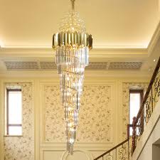 Duplex Living Room Crystal Chandelier Lighting Modern Hotel Hall Lamp Luxury Atmosphere Staircase Villa Long Crystal Chandeliers Chandeliers Aliexpress
