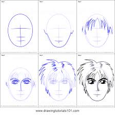 The sides of the face are drawn in a sweeping motion. How To Draw Anime Boy Face Printable Step By Step Drawing Sheet Drawingtutorials101 Com