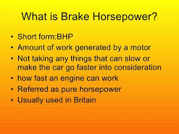 Brake Horsepower British Dictionary Cars Dictionary