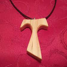 Tau Cross Necklace Cherry Wood Handmade Tau Cross Pendant Etsy Cherry Wood Handmade Pendant
