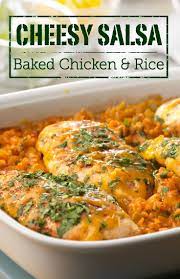 Reduce heat and simmer, uncovered, for 3 minutes on each side (chicken will not be completely cooked). Campbell S Cheesy Salsa Baked Chicken And Rice Recipe Chicken Recipes Easy Casserole Recipes Baked Chicken