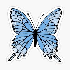 How to draw a butterfly … Blue Aesthetic Stickers Redbubble