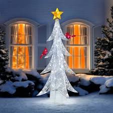 The 5 1 2 Led Twinkling Tree With Cardinals Outdoor Christmas Decoration Features Outdoor Christmas Tree Hanging Christmas Lights Christmas Light Installation