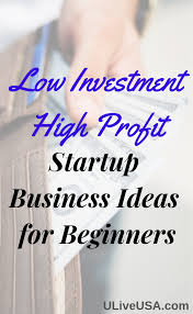 Low Investment High Profit Startup Business Ideas For Beginners Uliveusa Business Ideas For Beginners Small Business Ideas Startups Start Up Business