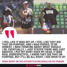 Sporting News On Twitter Hammer Thrower And Outspoken Activist Gwen Berry Feels Like She Was Set Up After The Anthem Played During Her Medal Ceremony Https T Co Mfhyqiow0l