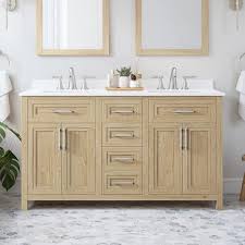 Double Sink Light Birch Bath Vanity