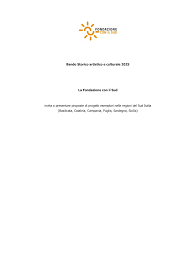 Bando Storico artistico e culturale 2025 La Fondazione con il Sud ...