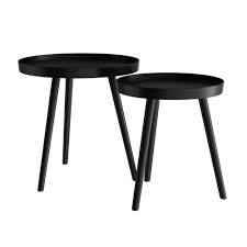 Nesting End Tables With Tray Top Black Yorkshire Home In 2020 Nesting End Tables End Tables Black Side Table