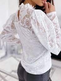 Check spelling or type a new query. Fashionable Women High Neck Long Sleeve Lace Blouses Idees De Mode Haut Dentelle Chemisier Dentelle