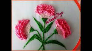 Hand Embroidery Carnation Flowers Step By Step Flores De Clavel Youtube Hand Embroidery Designs Brazilian Embroidery Hand Embroidery