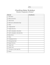 Matter is classified as a pure substance when all of the particles are identical. 1164925classifying Matter Worksheet Pdf Informns