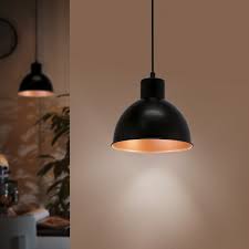 Ne manquez pas cette occasion. Suspension Noire Andrin Cuivre A L Interieur Luminaire Fr