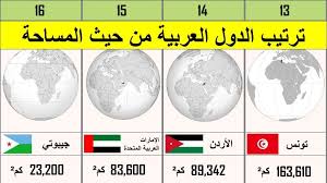 اصغر الدول العربية مساحة وترتيب الدول العربية من حيث المساحة وموقعها وتضاريسها زيادة