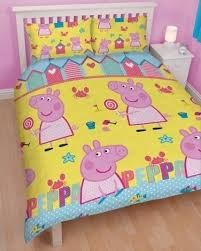 Peppa Pig Seaside Reversible Rotary Double Bed Duvet Quilt Cover Set New Gift Duvet Bedding Quilt Cover Sets Kids Curtains