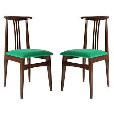 Pair Of Zielinski Chairs Type 200 100b Green Velvet Poland 1960s Chair Chair Types Chair Design