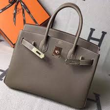Hermes Original Togo Leather Birkin 25 30 35 Handbag Mouse Grey Gole Tone Hardware Hermes
