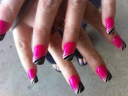 Acrylic Hot Pink And Black Nail Designs Pin By Tamara Totsch On My Nail Art Pink Black Nails Gel Nails Hot Pink Nails