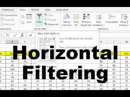 To access/apply a filter in any column of excel, go to the data menu tab; Horizontal Filters In Ms Excel Youtube