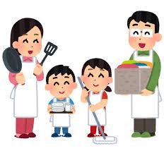 家事をする家族のイラスト | かわいいフリー素材集 いらすとや