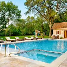 This Pool Is 24 0 X 48 0 3 6 To 7 6 Deep And Has An 8 0 X 8 0 Spa Inside Pools Backyard Inground Pool Designs Pool Houses