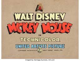 Mickey Mouse Cartoon Title Card Walt Disney 1932 Animation Lot 98012 Heritage Auctions Title Card Mickey Mouse Cartoon Walt Disney