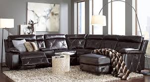 Picture Of Cindy Crawford Home Wilshire Place Black Cherry Leather 6 Pc Sectional From F Rooms To Go Furniture Living Room Leather Living Room Sets Furniture