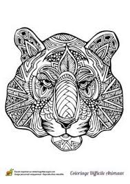 Dessin A Colorier D Une Tete De Tigre Hugolescargot Com Coloriage Animaux Coloriage Mandala Mandala Animaux