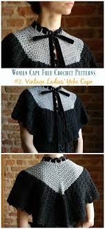 Updated, corrected, and charted for modern knitters. Vintage Ladies Yoke Cape Crochet Free Pattern Women Cape