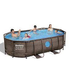 There's something to suit anyone's price range when selecting an above. Bestway 56714 Oval Above Ground Pool With Swim Vista Porthole 427x250x100 Cm