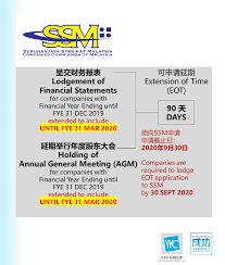 Tax extensions are generally granted at leisure through the very simple process of filling out tax extension form 4868 and submitting it to the irs. Ssm 90 Days Extension Of Time For Companies Until Fye 31 March 2020