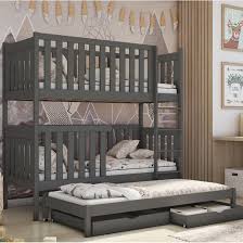 Following are some things to be considered before buying a king with this roomy platform bed frame with drawers, even with its compact size, the white platform bed with. Harriet Bee Hutchins Single 3 Bunk Bed With Trundle And Drawers Wayfair Co Uk