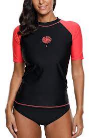 Women Short Sleeve Rash Guard Active Swim Tee Workout Top Rashguard Upf 50 Black Cx180r6taec Rash Guard Women Swim Shirts For Women Rash Guard Swimwear