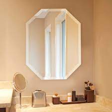 Mirror mirror on the wall this is the most unique of them all. Frameless Beveled Octagonal Wall Mirror 22 X 28 Overstock 6770877