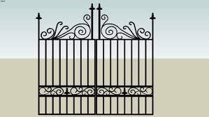 Large Preview Of 3d Model Of Gate Wrought Iron Gate Home Decor Decals Wrought