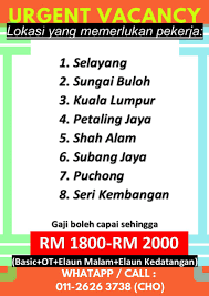 Job vacancy at universiti teknologi mara (uitm). Cho Cs V Twitter Selamat Petang Masih Cari Kerja Kosong Di Selayang Sungai Buloh Kuala Lumpur Petaling Jaya Shah Alam Subang Jaya Puchong Dan Seri Kembangan Memerlukan Pekerja Dahkerjanakkerj Jawatankosong01 Jawatankosong6 Ohkerjakosong