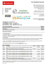 If you don t use the right iban number your payment might be returned or sent to the wrong account. United Kingdom Santander Bank Statement Template In Word And Pdf Format In 2021 Statement Template Santander Bank Bank Statement