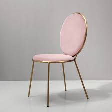 Modern Lovely Round Pink Velvet Upholstered Gold Dining Room Chair Metal Frame Set Of 2 In 2020 Gold Dining Room Pink Dining Chairs Gold Dining