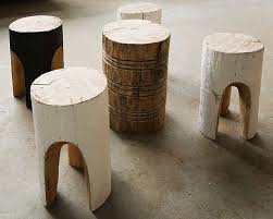 As an alternative to outdoor dining tables stands, you can use create natural wood slab coffee tables and use redwood as wooden stump support. 10 Easy Pieces Tree Stump Stools And Tables Gardenista