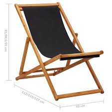 Ships free orders over $39. Folding Beach Chair Eucalyptus Wood And Fabric Black