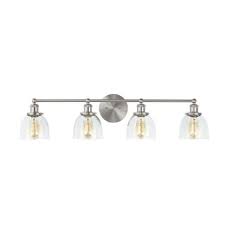 Home Decorators Collection Evelyn 4 Light Brushed Nickel Vanity Light Hb2628 35 The Home Depot Vanity Lighting Brushed Nickel Light Fixtures Light Fixtures Bathroom Vanity