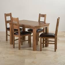 French Farmhouse Rustic Solid Oak Dining Set 4ft Table With 4 Farmhouse And Brown Leather Chairs Oak Dining Sets Farmhouse Chairs Farmhouse Dining Set