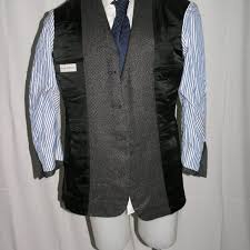 Edgar Pomeroy Custom Gray Birdseye Flannel Three Roll Two Blazer 42R