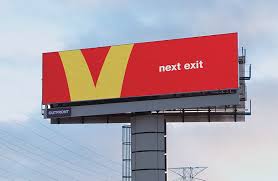 Mcdonald S Crops The Golden Arches To Direct You To The Closest Restaurant Wayfinding Mcdonalds Billboard Design