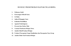 Aplikasi administrasi buku kerja guru kurikulum 2013. Doc Isi Buku Presensi Dan Daftar Nilai Siswa 1 Jadwal Mengajar Guru Presensi Dan Daftar Nilai Catatan Hambatan Belajar Siswa Analisis Hasil Evaluasi Belajar Evaluasi Pencapaian Target Kurikulum Dan Pencapaian Daya Serap