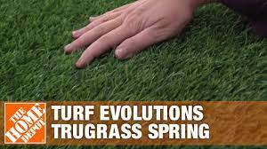 Trugrass emerald gold will provide a clean, safe lawn that requires no watering, chemicals or maintenance. Turf Evolutions Trugrass Spring The Home Depot Youtube