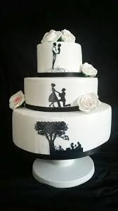 Hochzeitstorte Schwarz Weiss Schattenbild Cake Wedding Cakes Desserts
